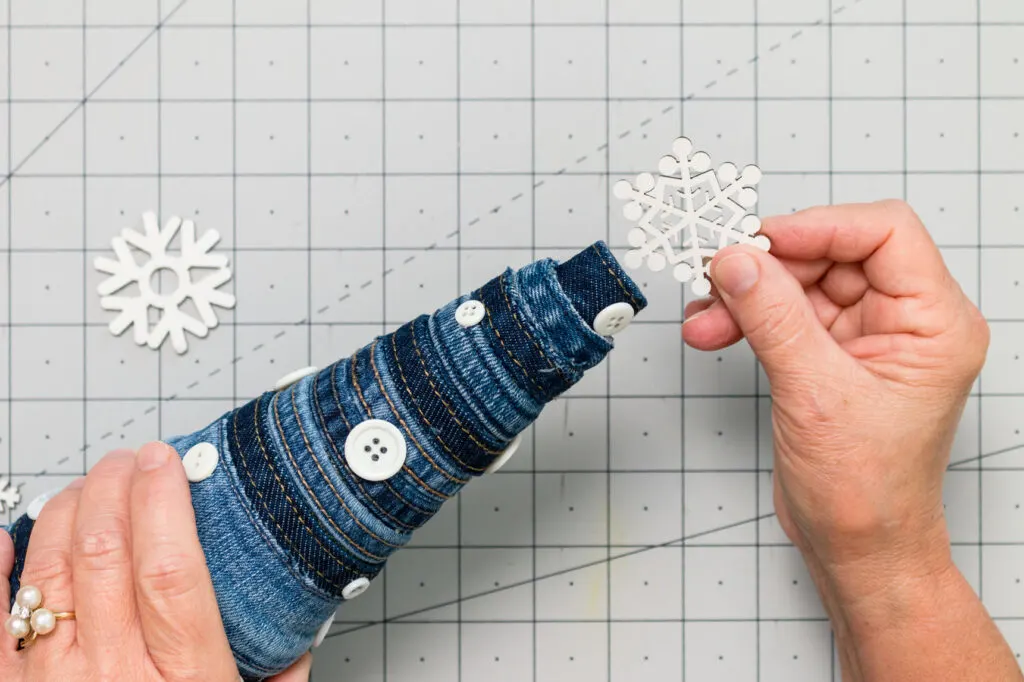 Attaching the snowflake topper