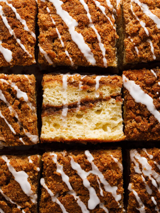 Coffee cake with drizzle topping