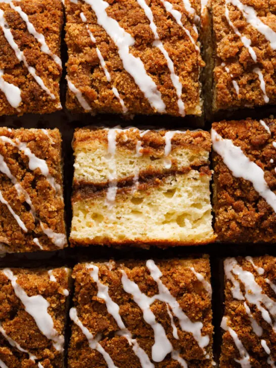 Coffee cake with drizzle topping
