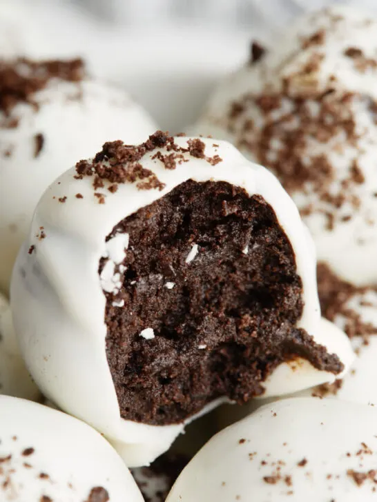 Oreo ball with a bite removed