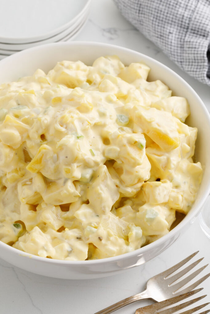 Potato salad before adding the garnish