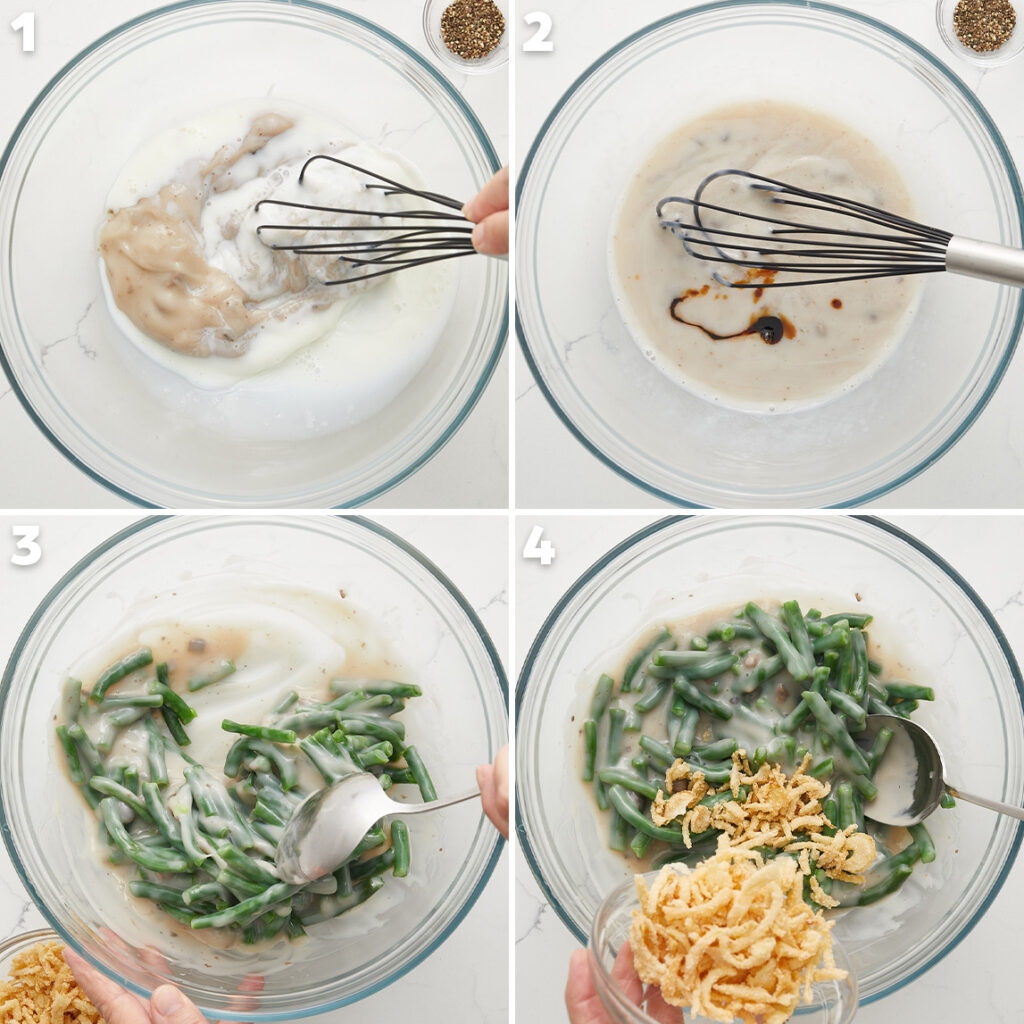 Steps for making green bean casserole 