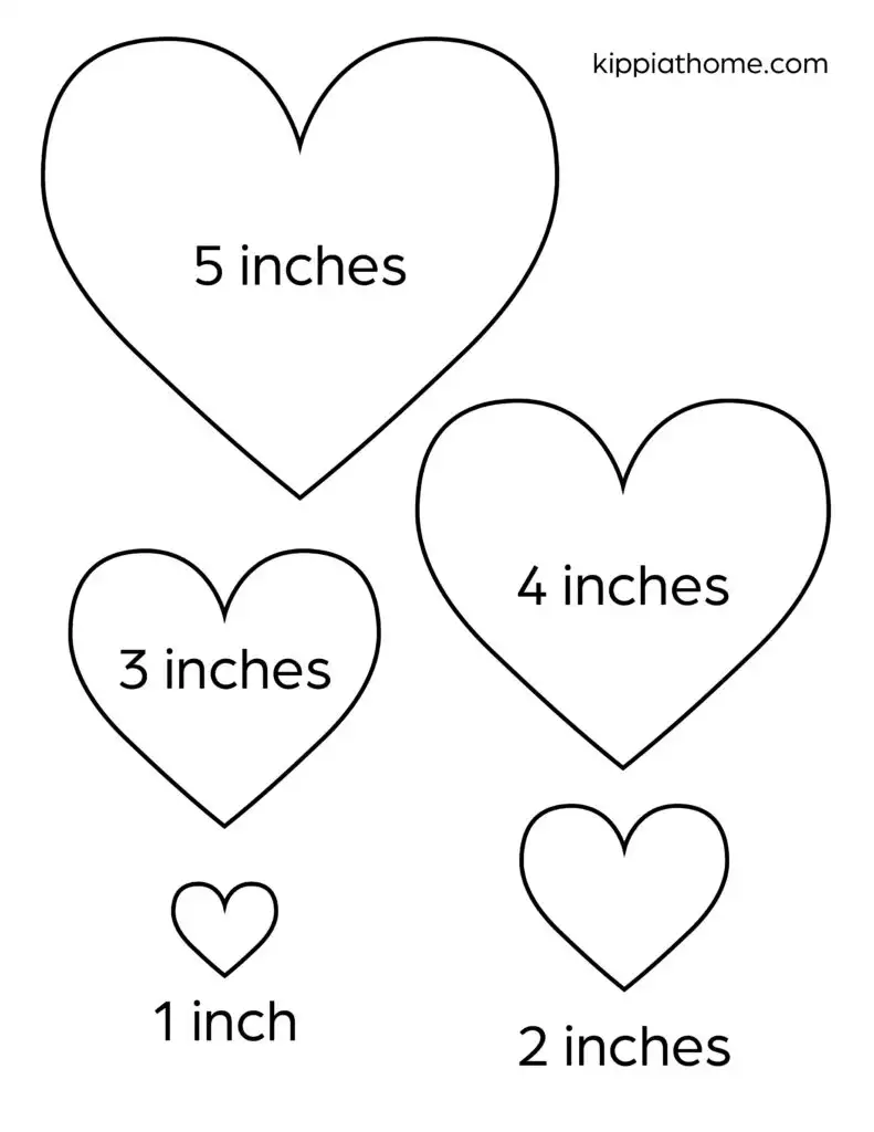Heart outlines of various sizes for printing