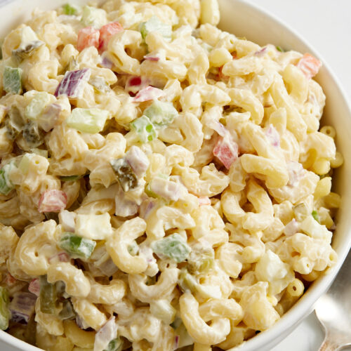 Macaroni salad in a bowl