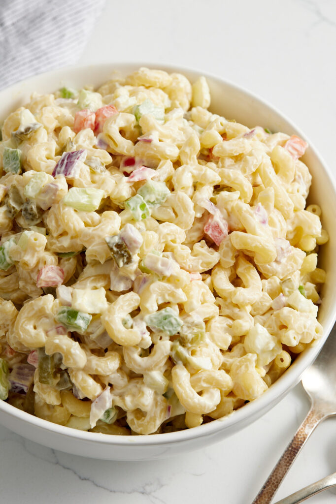 Macaroni salad in a bowl