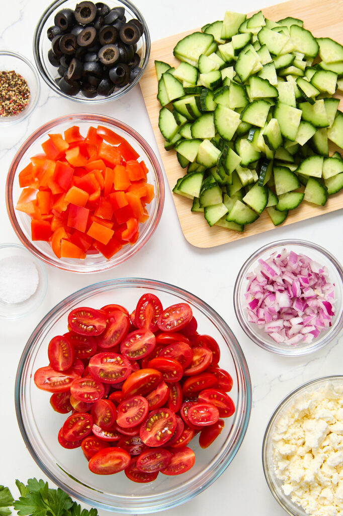Prepared salad vegetables 