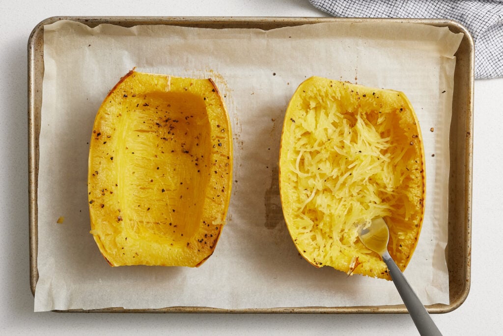 Spaghetti squash cooked